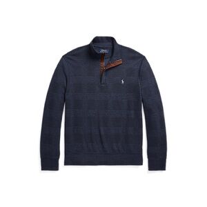 Luxury Jersey Quarter-zip Pullover Polo Ralph Lauren XXL Navy Herringbone GUC